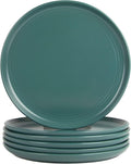 Double Line 10.5" Dinner Plate, Set of 6, Emerald Green