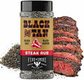 Fire & Smoke Society Black & Tan Steak Seasoning | XL 13.6 oz | Steak Rub for Smoking and Grilling Meat | Steaks, Brisket, Burgers Dry BBQ Rubs and Spices