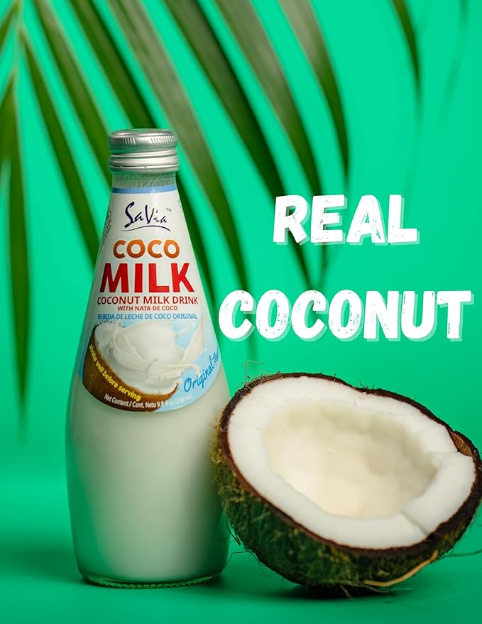 Savia - Coconut Milk Drink, Quality Coconut-Based Beverage, Made with Real Coconut Pulp & Natural, Delicious & Refreshing, Vegetarian, Gluten-Free(9.8oz, 12-Pack) (Original)