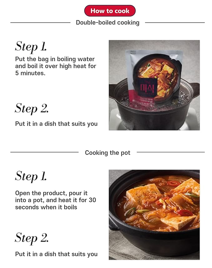 Traditional Korean food Kimchi Stew with Tofu (2pack) 더미식 묵은지 두부김치찌개