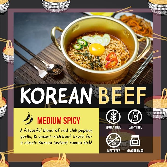 SAMABILA Korean Beef Instant Ramen Seasoning Powder - Gluten Free - Vegan - Medium Spicy - Premium Soup Powder - 5 oz