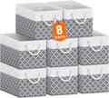 Fab totes Storage Bins [55-Pack], Foldable Storage Baskets for Organizing Toys, Books, Shelves, Closet, Large Storage Box with Rope Handles, Sturdy Organizer Bins, White & Black