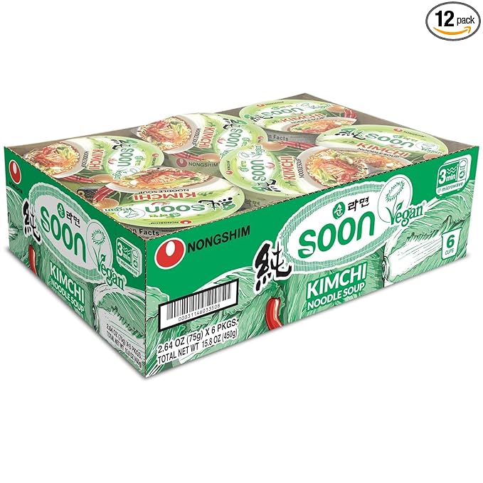 Nongshim Soon Kimchi Noodle Cup,2.64 Ounce,(Pack of 12)