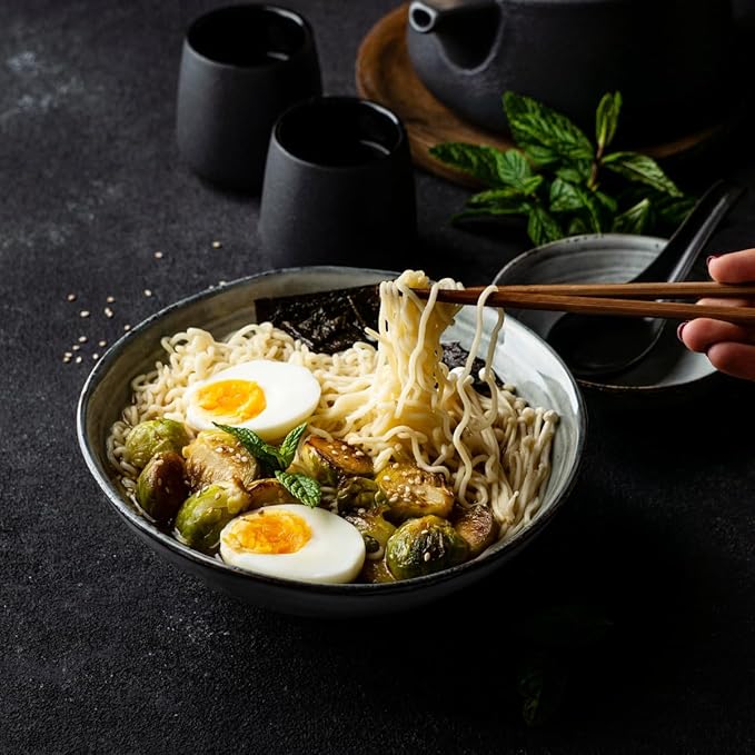 Asiatic Dishes - Fresh Japanese Ramen Noodles (Pack of 10) - Non-Fried Noodle, Healthy Baked Asian Ramen, Chewy Ramyun, 7g Protein, No Soup Included, Quick and Easy, 3.52oz | Quick easy Meal