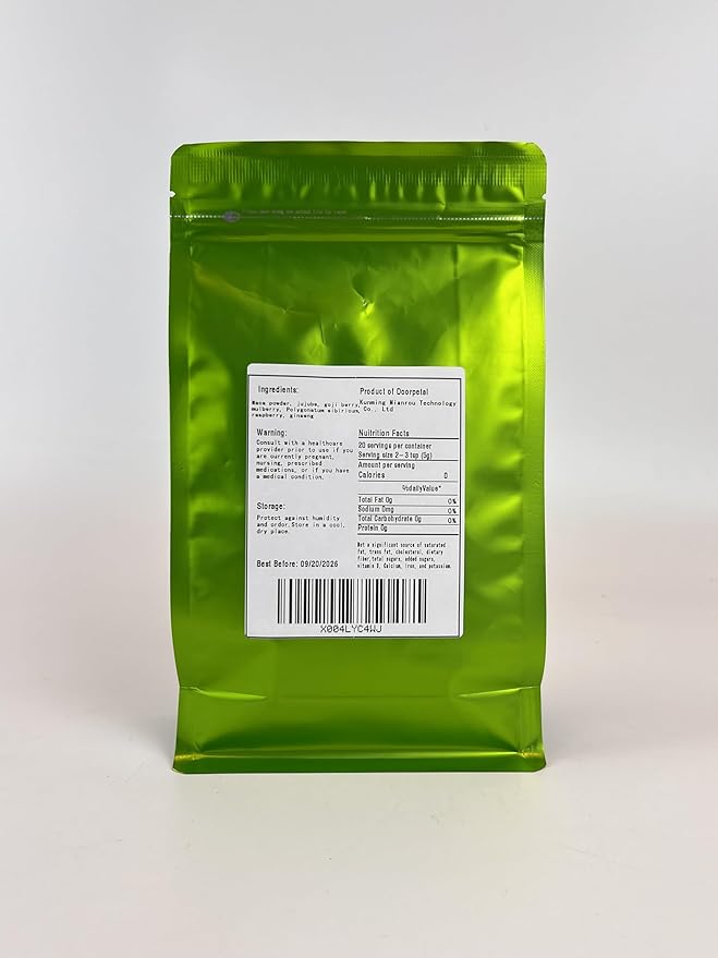 100% Pure Herbal Blend Plant-Pyramid Tea Bags （A box of 20 tea bags）3.53oz/100g，Caffeine Free, Gluten Free 人参五宝茶(Ginseng Huangjing Wubao Tea)