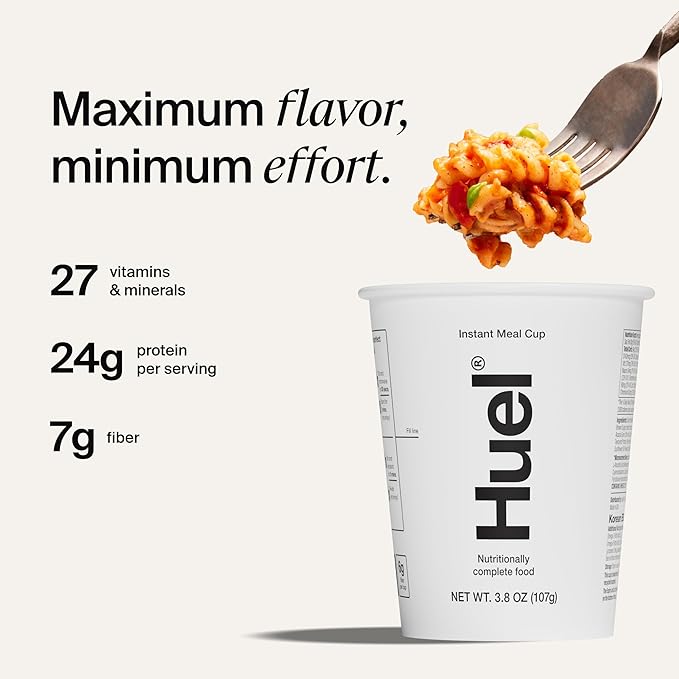 Huel Hot and Savory Cups | Bolognese | 25g Protein Plant Based Instant Meal | 27 Vitamins and Minerals | 100% Nutritionally Complete | 8 Cups