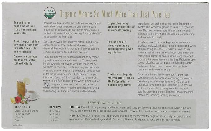 Davidson's Organics, Decaffeinated Spiced Raspberry, 100-count Unwrapped Tea Bags