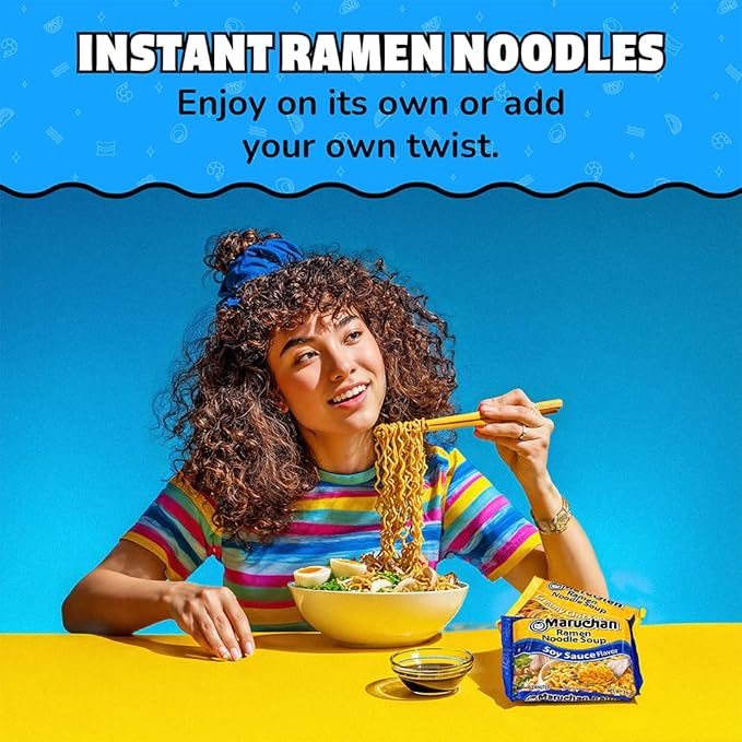 Maruchan Ramen Noodle Soup, Soy Sauce Flavor – Japanese-Style Instant Noodles, Quick & Easy Meal for Kids, Students & Busy Families – 3 Oz. (24 Pack)