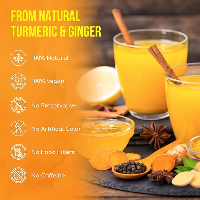 FreshDrinkUS, Premium 210 Ginger Turmeric Tea Bags, 100% Natural Ingredients, Hand-made Blend of Ginger and Turmeric Herbal Tea, Eco-conscious Tea Bags. No Sugar, No Caffeine, No Gluten, Vegan.