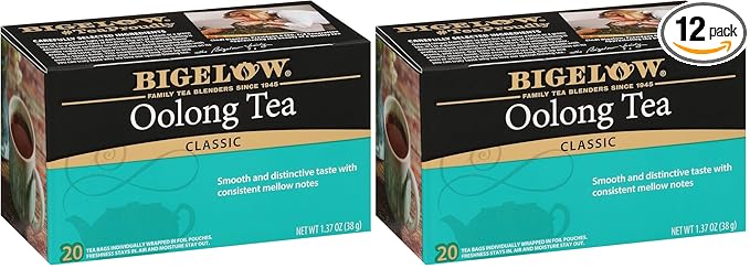 Bigelow, Oolong and Caffeinated Tea with Fresh, Smooth Taste, 240 Total Tea Bags,20 Count Box (Pack of 12)