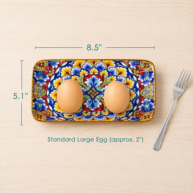 vancasso Simi 6-Piece Ceramic Salad Plates Set - 8.5 Inch, Rectangular Dessert Plates for Sushi, Appetizer, Cake - Microwave & Oven Safe, Porcelain Plates for Kitchen Decor