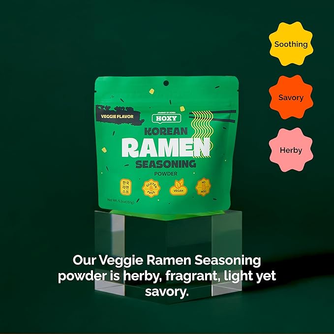 HOXY Journey of Korea "Korean Ramen Seasoning" | Gluten Free, Vegan, No-MSG | Premium Finest Ramen Seasoning Powder | 5.3oz (Veggie)
