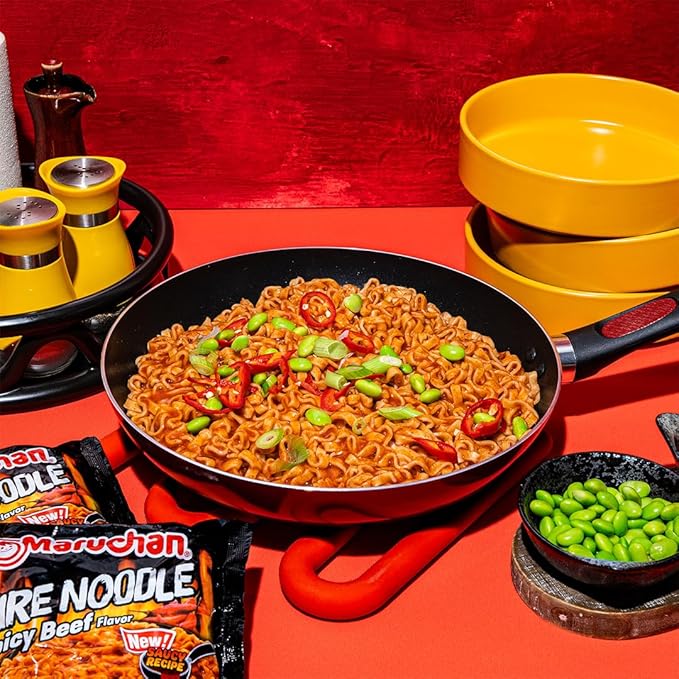 Maruchan Ramen Noodle Soup, FIRE Spicy Beef Flavor – Japanese-Style Instant Noodles, Quick & Easy Meal for Kids, Students & Busy Families – 3 Oz. (22 Pack)