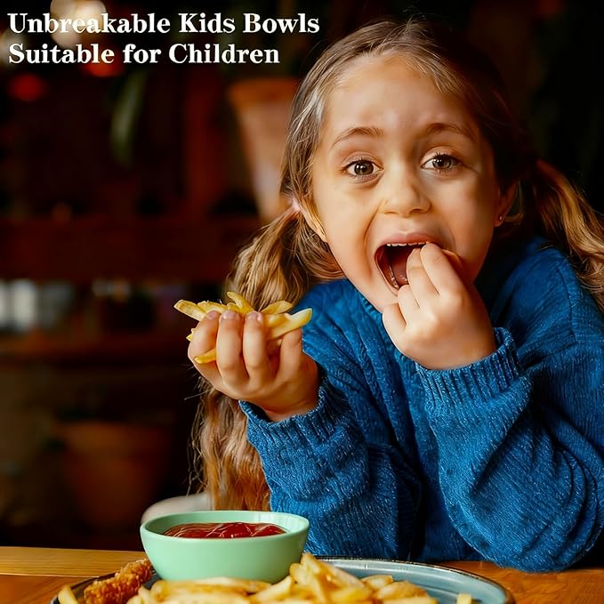 Dipping Bowls, Wheat Straw Bowls Set of 5-4.5 OZ Unbreakable Dipping Cups for Side Dish, Ketchup, Soy, BBQ, Dessert, Sushi, Party, Condiments Serving (5 Green)