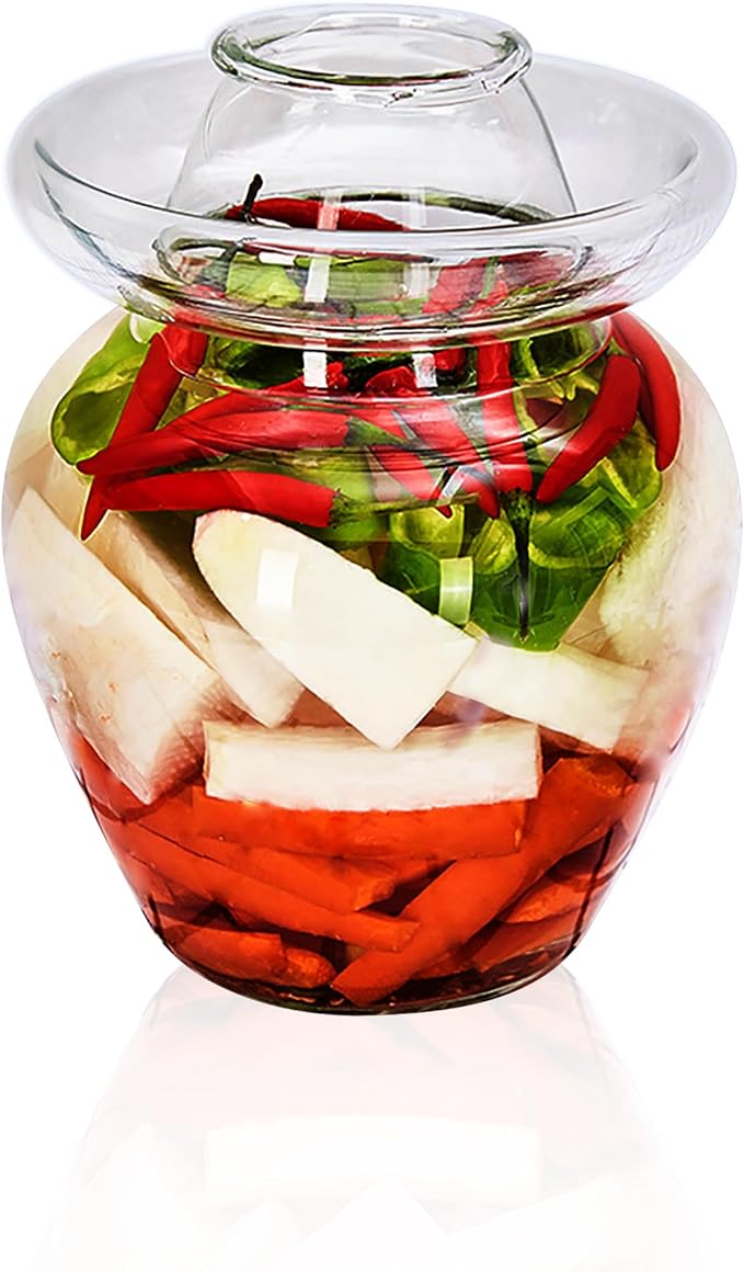 Glass Fermenter, Kimchi Jar Pickle Jar, for making kimchi, fruit sauce and wine making P-J-1 (A)