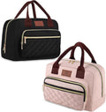 Genteen Lunch Bag Lunch box for Women Men Insulated Tote LunchBox for Adult Women Men Reusable Lunch Box with Front Pocket for Work, Picnic or Travel-18 Cans/14 Liters -BLACK/PINK