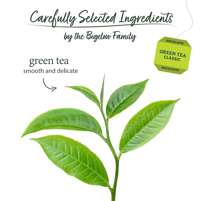 Bigelow Classic Green Tea Bags, 40-Count Boxes (Pack of 6), Caffeinated Green Tea, 240 Tea Bags Total