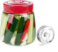 1 Liter Fermentation Jar, Fermenting Kit with Venting Valve Airlock and Fermenting Weight, Pickle Jar, Wide Mouth Glass Jar for Pickles, Kimchi, Sauerkraut, Mead, Kombucha, Sourdough