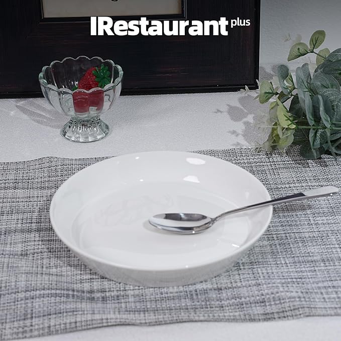 Bone China Cone Shape Commercial Grade Dinnerware Soup Plate 8.5 inch, Case of 6
