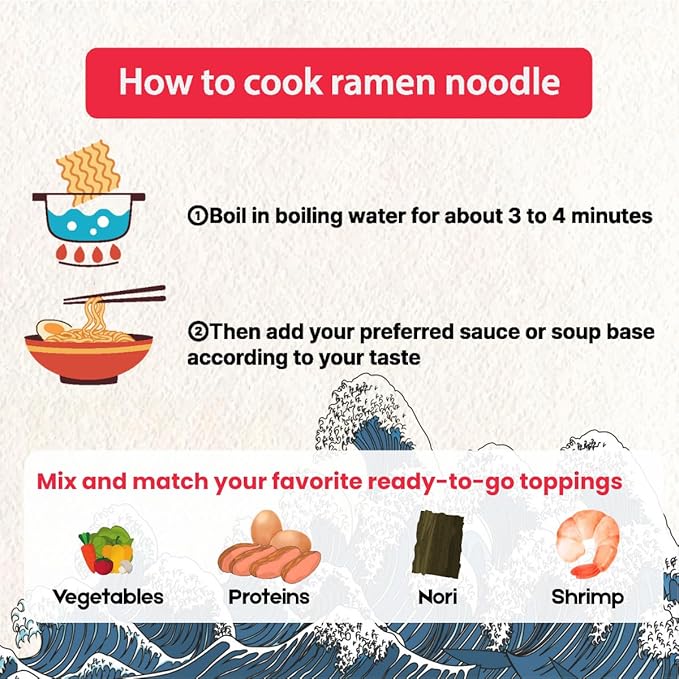 Asiatic Dishes - Fresh Japanese Ramen Noodles (Pack of 10) - Non-Fried Noodle, Healthy Baked Asian Ramen, Chewy Ramyun, 7g Protein, No Soup Included, Quick and Easy, 3.52oz | Quick easy Meal