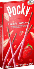 GLICO Pocky Crunchy Strawberry Covered Chocolate Biscuit Sticks 1.79 oz