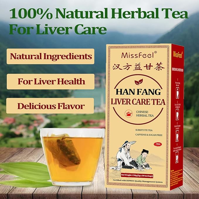 Daily Liver Care Tea, Natural LiverTea for Health, Chinese HerbalTeas, Organic LiversCleanse with Different Herbs, NO Additives No Caffeine No Sugar (90 Tea bags-3Boxes)