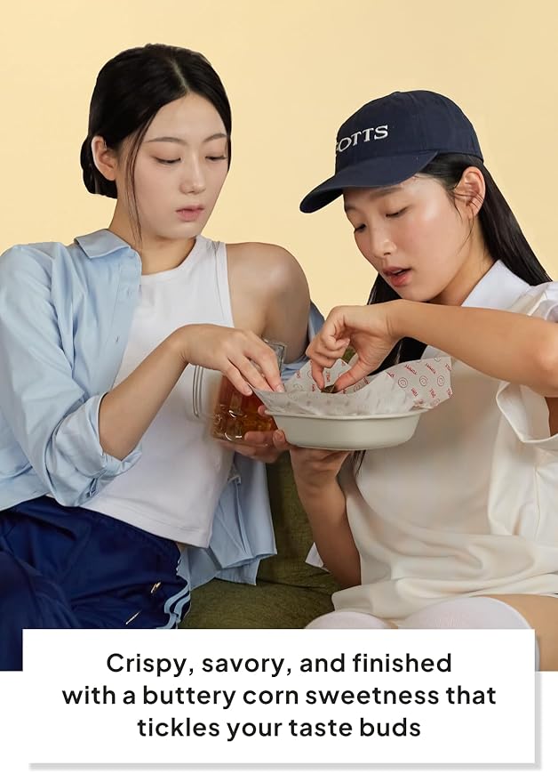 Korean Food Seaweed Nachos (Sweet Corn Flavor), 1.41oz (40g) Low-Sugar, Guilt-Free Asian Snacks, Gluten-Free, Non-GMO Crispy Seaweed Chips, Kim-Bugak