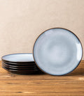 LERATIO Ceramic Dinner Plates Set of 6, 8.0 Inch Handmade Reactive Glaze Porcelain Plates, Coupe Shape Dinnerware Dishes Set for Kitchen,Oven& Microwave & Dishwasher Safe, Scratch Resistant-Gray
