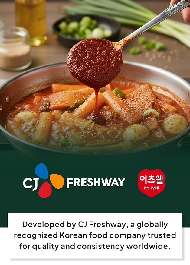 Korean Food CJ Freshway Gochujang Korean Red Chili Paste 6.6 lb (3kg), Traditional Taeyangcho Fermented Chili Paste, Bulk Size