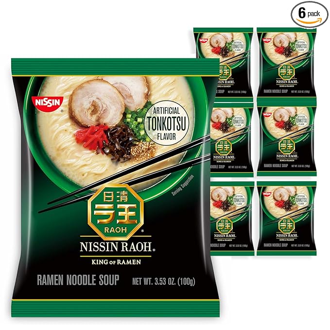 Nissin RAOH Ramen Noodle Soup, Tonkotsu, 3.53 Ounce (Pack of 6)