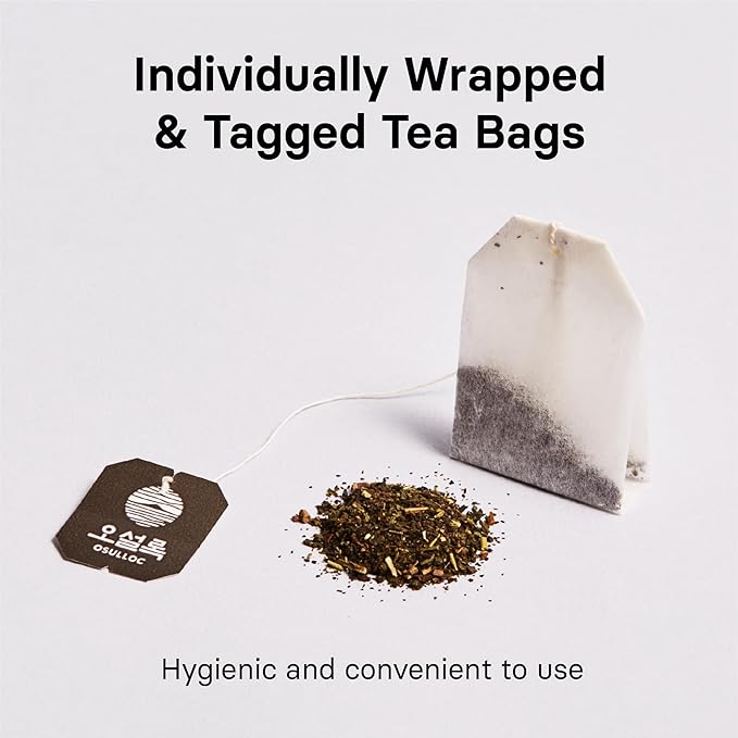 OSULLOC Peach Black Tea (Tropical Mango & Peach Flavor), Iced tea bags, Fruit tea Blend, Premium Teabags from Jeju Island, 20 count