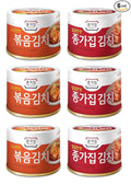 JONGGA Cabbage Fried Kimchi Can + Cabbage Kimchi Can / each 5.64oz(160g) /nKorean Spicy Food, Pack of 6, 33.84 Ounce