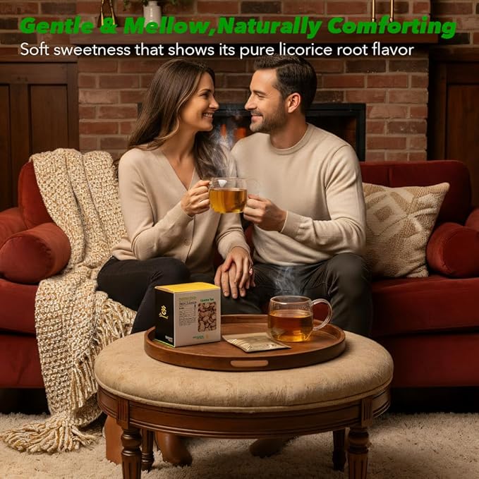 Soilmount Licorice Tea (Gan Cao/甘草)| Natural Herbal Drink | 18 Bags per Box, Soothing & Relaxing, Perfect for Daily Enjoyment