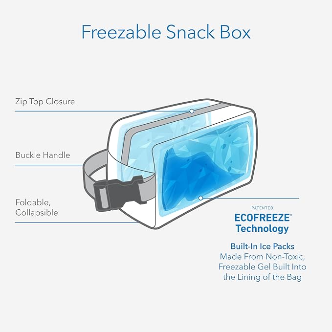 PackIt Freezable Small Insulated Snack Box, Sporty Camo, with EcoFreeze Technology (Built-in Ice Pack), Mini Cooler or Small Lunch Bag, For Fresh Snacks On the Go, for Work, Gym, or Travel