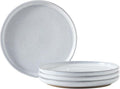 Ceramic Dinner Plates Set of 4 with High Edges, 8 Inch Glacier White Plates for Salad, Pasta and Steak, Oven＆Dishwasher Safe, Stoneware Plates with Matte Terracotta Base, Porcelain,Scratch Resistant