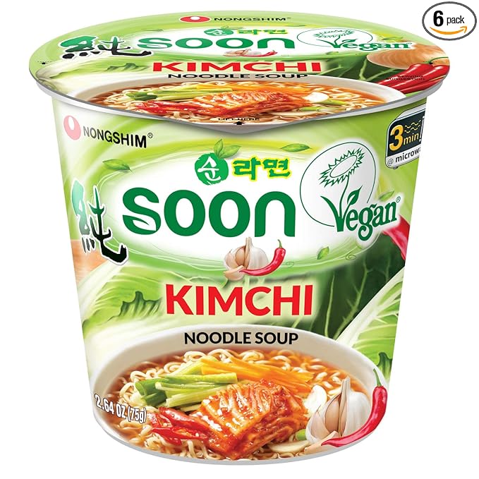 Nongshim Soon Kimchi Noodle Cup, 2.64 Ounce (Pack of 6)