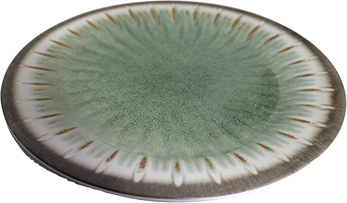 Dependable Industries inc. Essentials 10.5" Melamine Hummus & Guacamole Serving Bowls – 2-Piece Set for Dips, Olives, Condiments – Middle Eastern Style Dishwasher Safe Dip Dishes (Green)