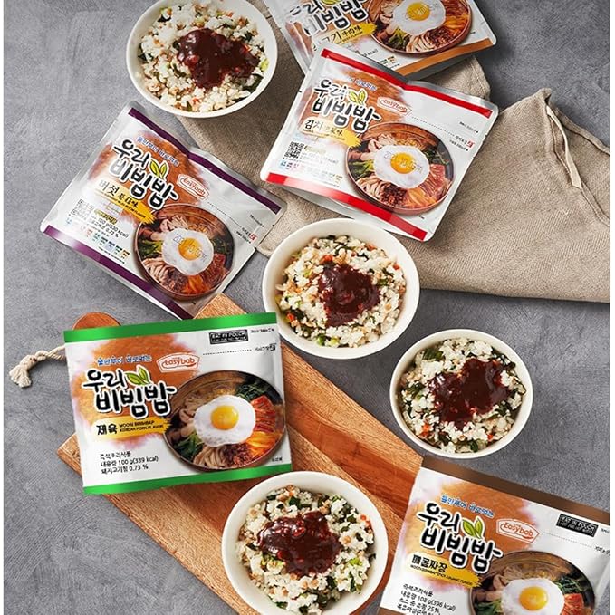 Minecook Kimchi Bibimbap Meals Ready to Eat 1 Pack of Bibimbap Korean Mixed Rice Bowl100g (3.53oz) 335 Kcal (Kimchi)