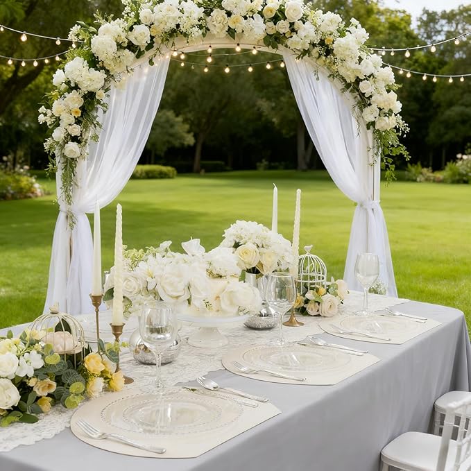 supernal 100PCS Clear Plastic Plates, Clear Plates with Silver Trim, Elegant Plastic Plate Include 50 Dinner Plate 10'' and 50 Dessert Appetizer Platos 7'' for Party, Wedding, Bridal Baptism