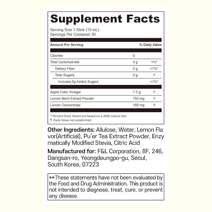 [Liveling] Apple Cider Vinegar Drink Stick with 7,500mg ACV – Lemon Flavor | Supports Digestion, Daily Cleanse, Sugar-Free, Low-Calories, Portable On-The-Go Packets (30 sticks)