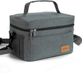 ONFAON Lunch Bag for Men/Women, Insulated Reusable Lunch Box Leakproof Cooler Tote Bag Freezable with Adjustable Shoulder Strap for Office Work Picnic Beach(Grey)