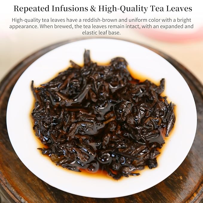 Yuexi Puerh Tea Loose Leaf Grade AAA Chinese Yunnan Puer Aged Fermented Pu-erh Ripe Puerh Chinese Tea Yunnan Ancient Tree 普洱茶 熟茶 宫廷普洱茶 云南勐海 7.05oz/200g