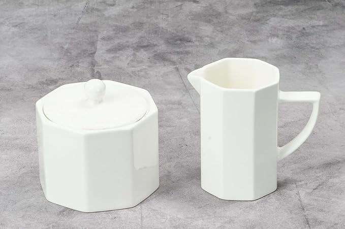 Bone China Cone Shape Commericial Grade Dinnerware Sugar & Creamer Set, Case of 1 Set