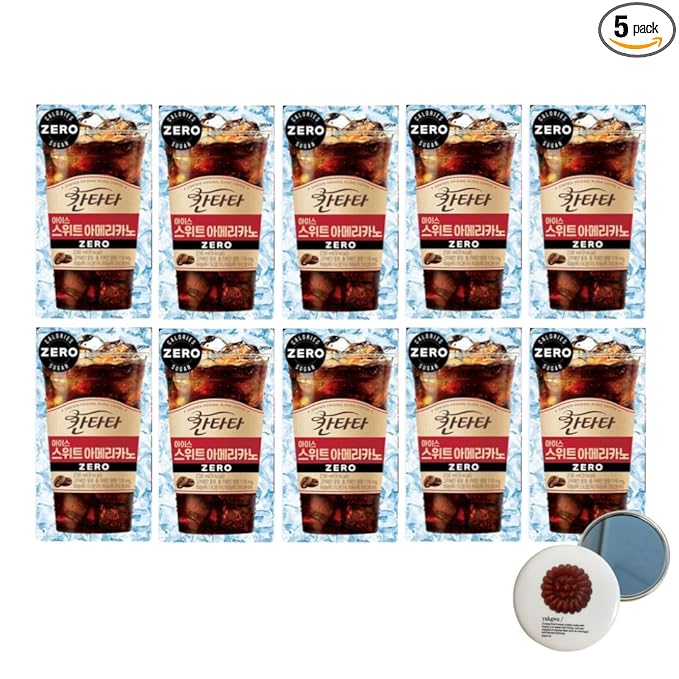 Korean Covenienve Store Drink Pouch Sampler Set - 5 PACK 10 PACK (grape, strawberry, blue lemonade, peach ice tea, shine muscat) + dalgaru yakgwa mirror (SWEET AMERICANO 10 PACK)