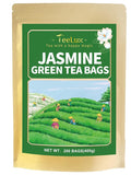 TeeLux Jasmine Green Tea Bags, Natural Caffeinated Jasmine Scented Green Tea with Pleasant Aroma, Smooth Taste, 200 Count