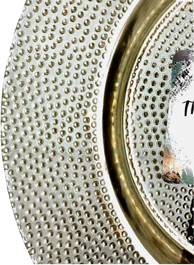 Dinnerware Set of 12 Glass Textured Clear Green Bubble Plates, 4 Chargers (13"), 4 Dinner Plates (11"), 4 Salad Plates (9")
