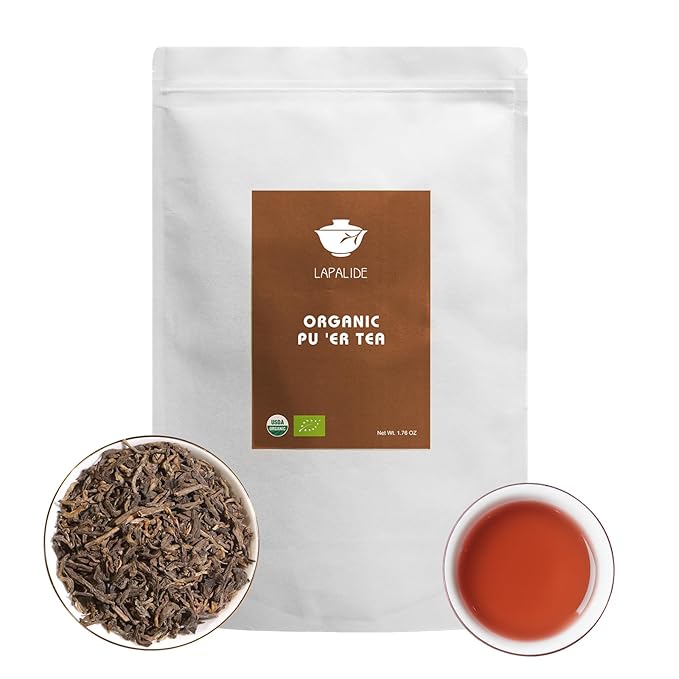 LAPALIDE 1.76Oz Puerh Tea Loose Leaf, USDA Organic Pu erh Tea, Yunnan Puerh tea loose leaf Mellow and Rich, Pu'er Ancient Tree Leaves Using Dry Storage