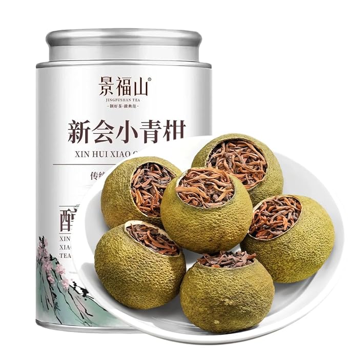 Xinhui Little Green Mandarin Pu-erh Tea 250 g, Whole Cut Dried Citrus with Yunnan Aged Ripe Pu-erh | Smooth Taste, Rich Aroma, Traditional Craftsmanship | for Daily Relaxation & Gifting