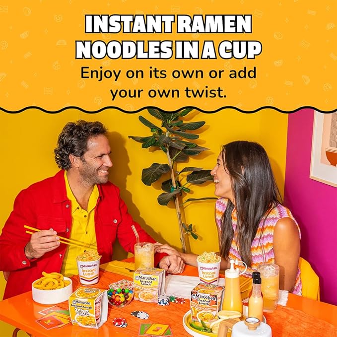 Maruchan Instant Lunch Ramen Noodles, Roast Chicken Flavor – Japanese-Style Instant Noodle Soup, Easy Meal Ready in 3 Minutes – 2.25 Oz. (12 Pack)