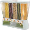 6 Grids Rice & Grain Storage Container 22.05 Pounds Rice Dispenser Food Dispenser Grain Dispenser One-Button Pressing Storage Bucket for Grains Snacks Candy Coffee Beans Dog (light green)